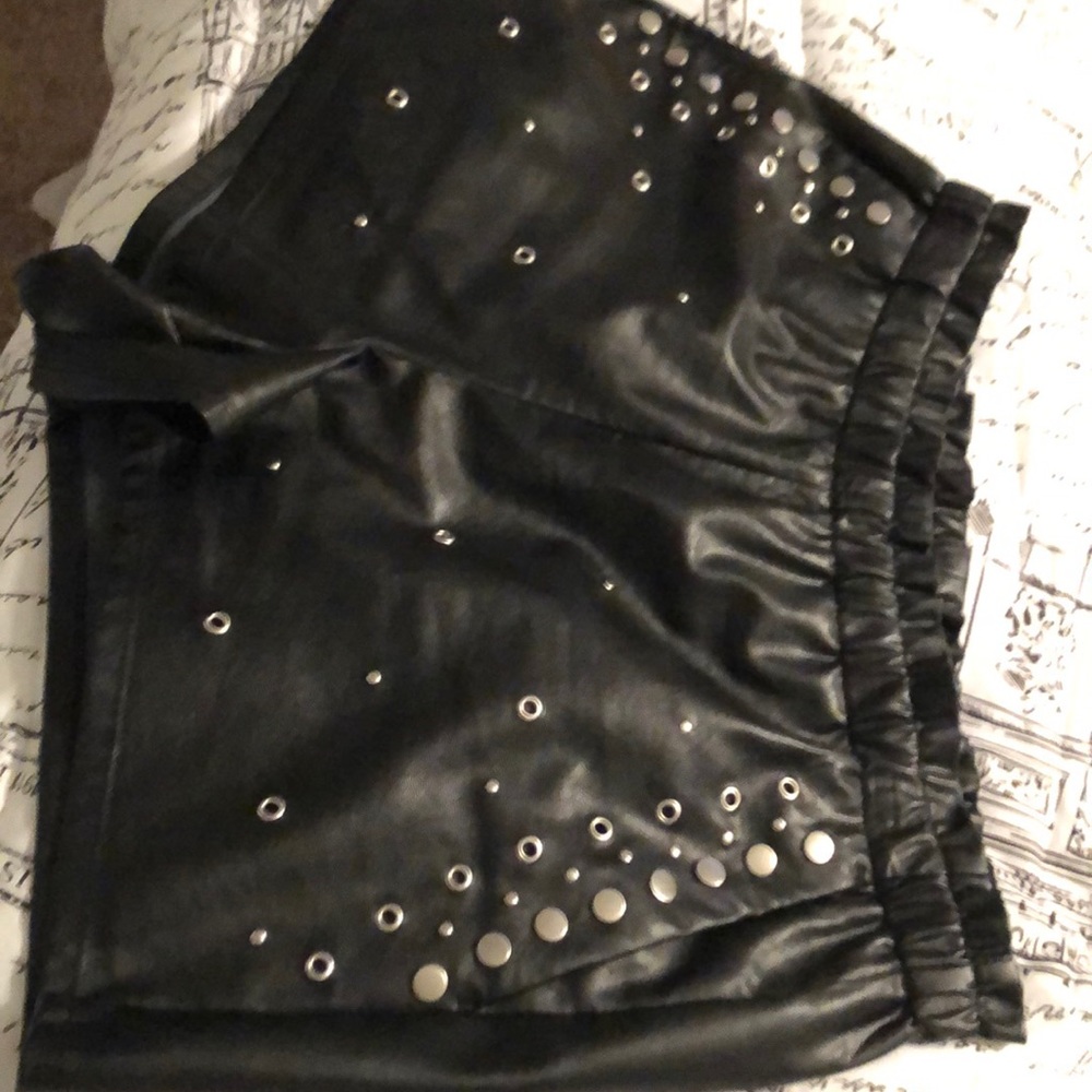 Faux leather shorts